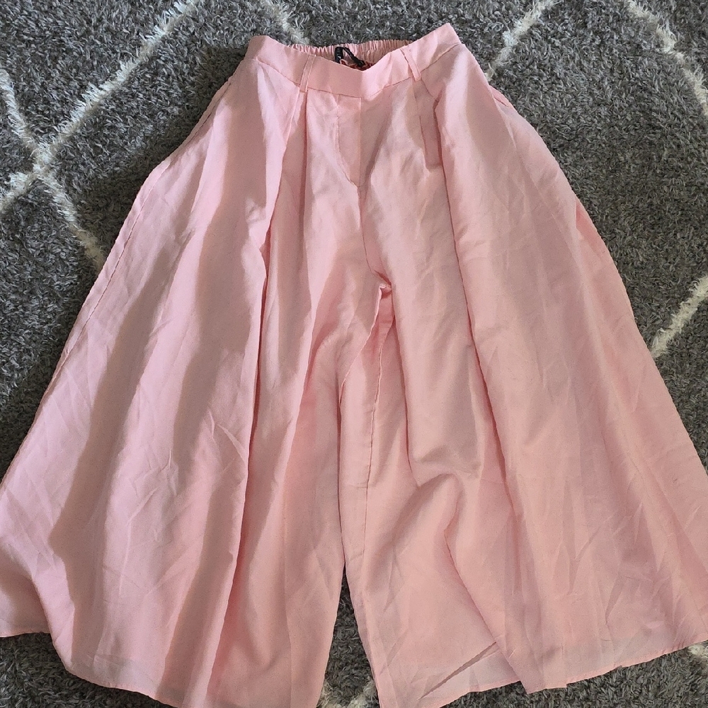 Zanzea Blush Pink Elastic Waist Trousers